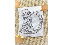 Stickdatei - Schneemann Alphabet Buchstabe D